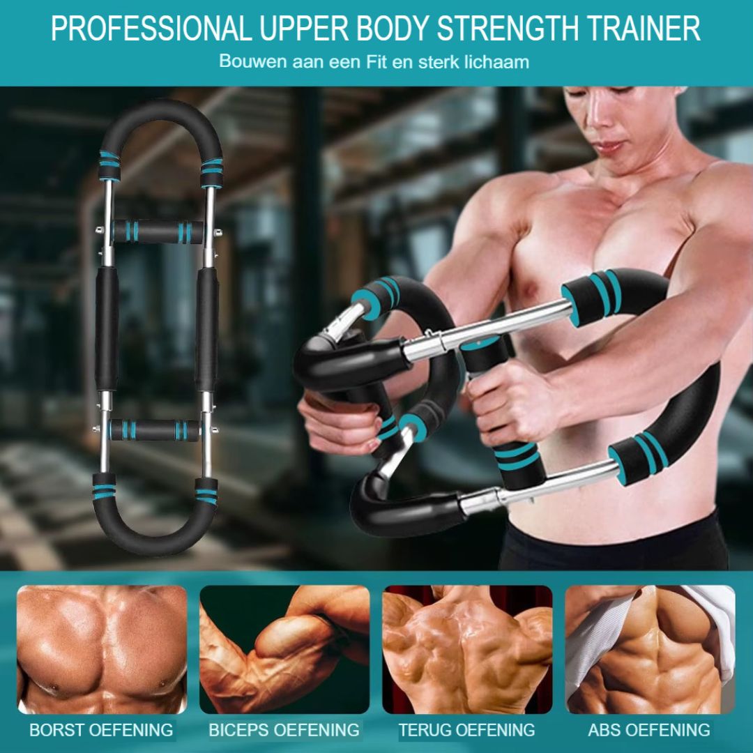 Versterk Je Armen en Borst Thuis – U-Shape Borst- en Pols Trainer met 3-niveaus Krachtinstelling: 20 kg - 25 kg - 30 kg🎁