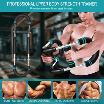 Versterk Je Armen en Borst Thuis – U-Shape Borst- en Pols Trainer met 3-niveaus Krachtinstelling: 20 kg - 25 kg - 30 kg🎁