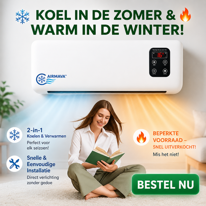 2-in-1 Wand Airco & Verwarming – Draagbaar + Gratis Cadeaus 🎁🔥